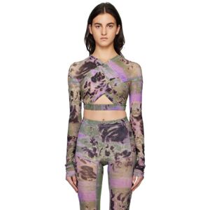 KNWLS Green Anti Cross Over Blouse  - Waxed Floral Lilac - Size: Extra Small - female