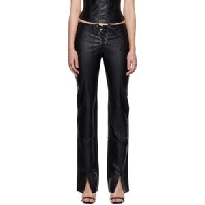 Miaou Black Element Faux-Leather Pants  - Black Vegan Leather - Size: Extra Small - female