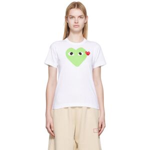 COMME des GARÇONS PLAY White Heart Patch T-Shirt  - Green - Size: Extra Small - female