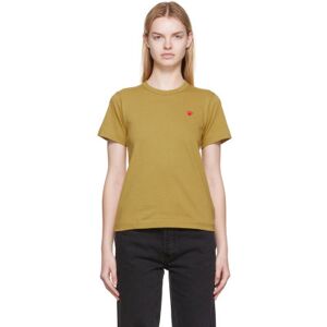 COMME des GARÇONS PLAY Khaki Small Heart T-Shirt  - Olive - Size: Medium - female