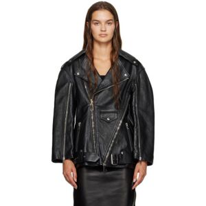 Alexander McQueen Black Zip Leather Jacket  - 1000 Black - Size: IT 36 - female