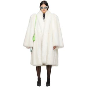 Balenciaga White A-Line Faux-Fur Coat  - 9000 White - Size: FR 36 - female