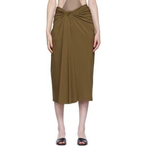 Rosetta Getty SSENSE Exclusive Brown Knotted Midi Skirt  - Deset Palm - Size: Small - female