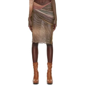 Jade Cropper Brown Draped Midi Skirt  - 122/Tone Print Brown - Size: Small - female