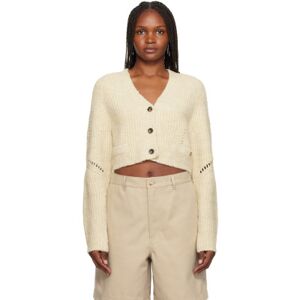 Recto Beige Button Cardigan  - Light Beige - Size: Extra Small - female