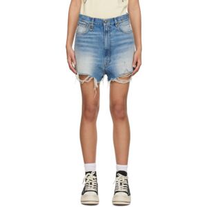 R13 Blue Venti Shorts  - Turner Blue - Size: WAIST US 27 - female