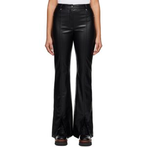 Hugo Boss Black Slit Faux-Leather Pants  - 1 Black - Size: FR 38 - female