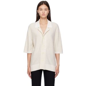 ZEGNA Off-White Short-Sleeve Cardigan  - N02 Powder White - Size: IT 44 - female