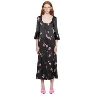 GANNI Black Floral Maxi Dress  - 099 Black - Size: DK 36 - female