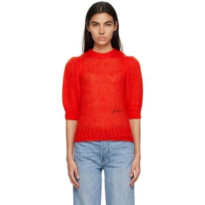 GANNI Red Embroidered Sweater  - 847 Red Alert - Size: Medium - female