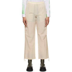 GANNI Beige Light Tech Drawstring Pants  - Biscotti 100 - Size: DK 34 - female