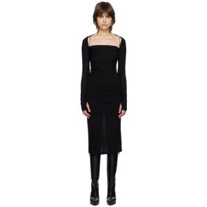 Helmut Lang Black Scala Midi Dress  - Basalt Black - YVM - Size: Extra Small - female