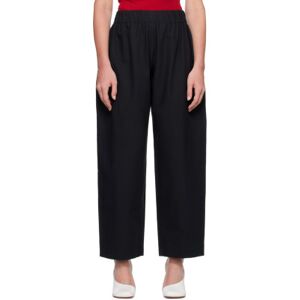 SELASI Black Elasticized Trousers  - Black - Size: Large - female