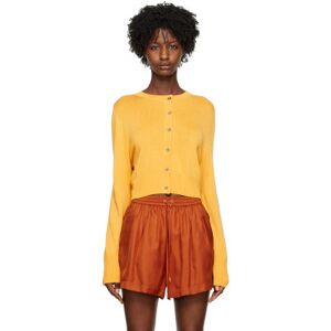 Silk Laundry Yellow Cropped Cardigan  - Goldfinch - Size: Extra Large - female