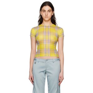 Miaou Yellow Mini T-Shirt  - Dion Plaid - Size: 4X-Large - female