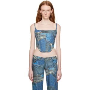 Miaou Blue Venus Camisole  - Denim Print - Size: Small - female