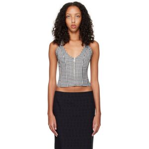 Miaou SSENSE Work Capsule – Black & White Valda Corset  - Ondine Gingham - Size: Extra Small - female