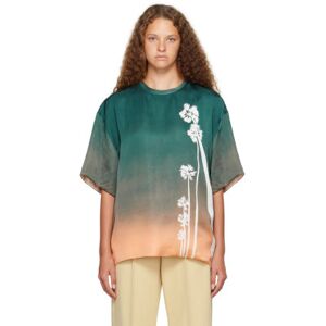 Jil Sander Green Printed T-Shirt  - 894 Sunrise - Size: IT 46 - female