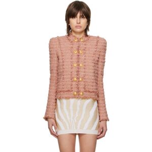 Balmain Pink Fringed Blazer  - 0Am Nude Foncé - Size: FR 46 - female