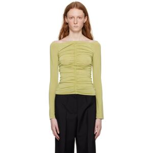 Givenchy Green Ruched Long Sleeve T-Shirt  - 339 Apple Green - Size: IT 42 - female