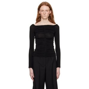 Givenchy Black Ruched Long Sleeve T-Shirt  - 001 Black - Size: IT 38 - female