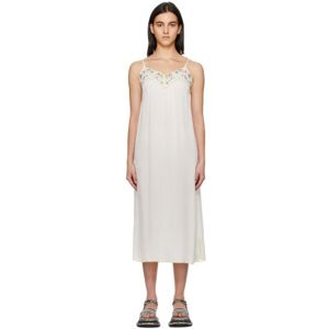 See by Chloé White Embroidered Midi Dress  - 6A0 White Pink - Size: FR 42 - female