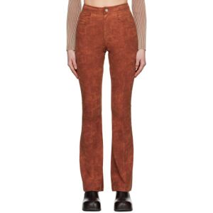 Andersson Bell Orange Paneled Faux-Leather Trousers  - Brick - Size: IT 34 - female