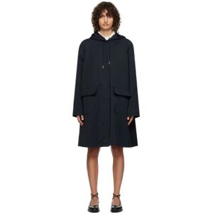 Thom Browne Navy Hooded Coat  - Navy - Size: IT 40 - female