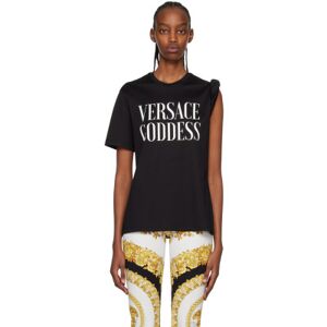 Versace Black 'Goddess' Rolled T-Shirt  - 1B000 Black - Size: IT 38 - female