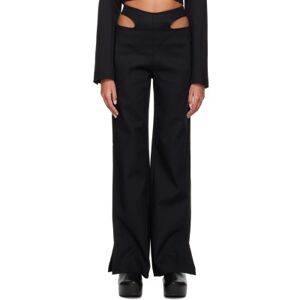 Dion Lee Black Y-Front Buckle Trousers  - Black - Size: Large - female