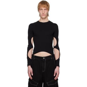 Dion Lee SSENSE Exclusive Black Split Tie Long Sleeve T-Shirt  - BLACK - Size: Large - male