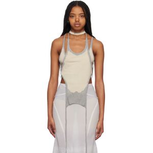 HYEIN SEO Gray Layered Tank Top  - Lt Grey/Ivory - Size: Extra Small - female