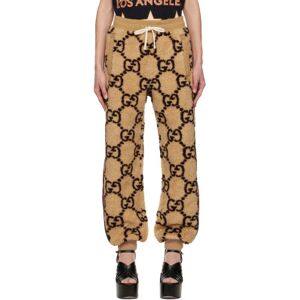 Gucci Brown Jumbo GG Lounge Pants  - 2066 Camel/Dark Brow - Size: Large - female