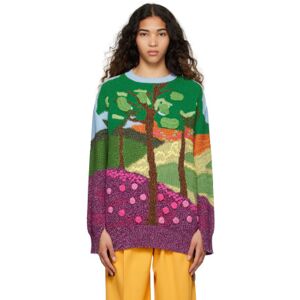 Stella McCartney Blue & Purple Tree Of Life Sweater  - 8490 Multicolor (849 - Size: IT 36 - female