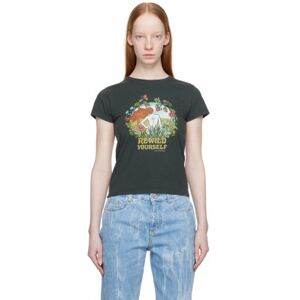 Stella McCartney Black 'Rewild Yourself' T-Shirt  - 1000 Black - Size: IT 46 - female