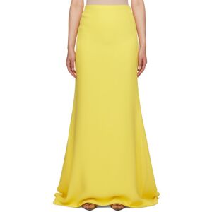 Valentino Yellow Flared Maxi Skirt  - Mus Tuscan Sun - Size: IT 40 - female