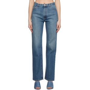 ALAÏA Blue Faded Jeans  - 525 Vintage Blue - Size: FR 34 - female