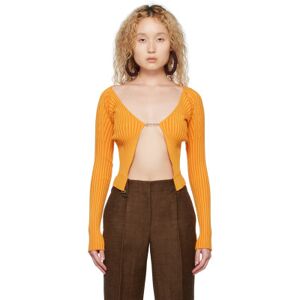 JACQUEMUS Orange Le Raphia 'La Maille Pralù Longue' Cardigan  - 710 Light Orange - Size: FR 34 - female