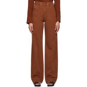 LEMAIRE Orange Straight-Leg Jeans  - BR456 Brick Brown - Size: FR 34 - female