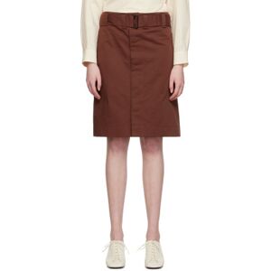 LEMAIRE Brown Apron Pocket Midi Skirt  - BR401 Chocolate Fond - Size: FR 36 - female