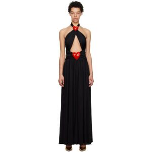 Moschino Black Inflatable Heart Maxi Dress  - J0555 Black - Size: IT 40 - female