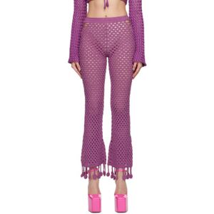 Moschino Purple Crocheted Lounge Pants  - A0235 Violet - Size: IT 42 - female