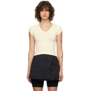 OPEN YY Off-White V-Neck T-Shirt  - Cream - Size: 3 - female