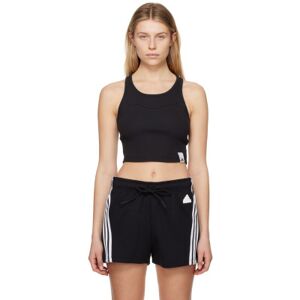 adidas Originals Black Cropped Tank Top  - Black - Size: 2X-Small - female