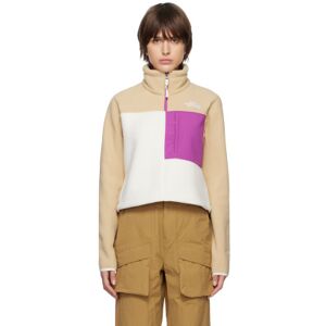 The North Face White & Beige Denali Sweatshirt  - QK9 Khaki Stone/Purp - Size: Extra Large - female