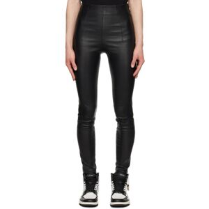 AMIRI Black Zip Vent Leather Leggings  - Black - Size: Extra Small - female