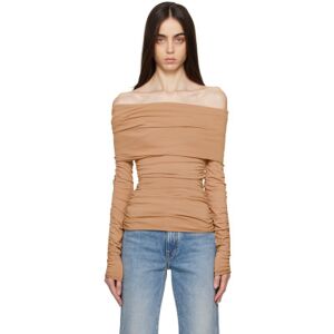 KHAITE Beige Zuri Long Sleeve T-Shirt  - 942 Almond - Size: Medium - female