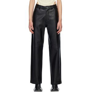 Holzweiler Black Neptune Faux-Leather Trousers  - 1051 Black - Size: Extra Small - female