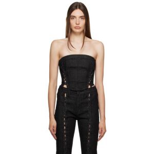 Ksubi Black Laced Denim Corset  - Black - Size: Small - female