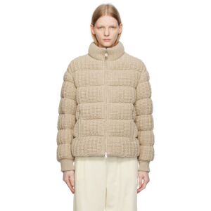 Moncler Beige Leiothrix Down Jacket  - 210 Pink - Size: 2 - female